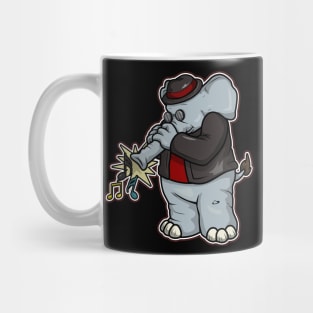 Funny elephant is playing the trumpet Mug